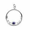 Joyas De Plata Piedras Naturales Colgante Piedra Natural | Colgante De Plata 925 Medallon Media Luna Con Lapislazuli