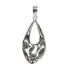 Joyas De Plata DistribuidoraDeJoyas.cl Colgante Plata Lisa | Colgante Lagrima Flores