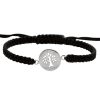 Joyas De Plata Marca DJOYAS Pulsera Macrame Hilo | Pulsera Macrame Negro Arbol