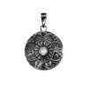 Joyas De Plata BLACK Colgante Piedra Natural | Colgante De Plata 925 Flor De Loto Con Piedra Luna