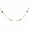 Joyas Enchapadas Marca DJOYAS | Collar Enchapado En Oro Flores Arcoiris