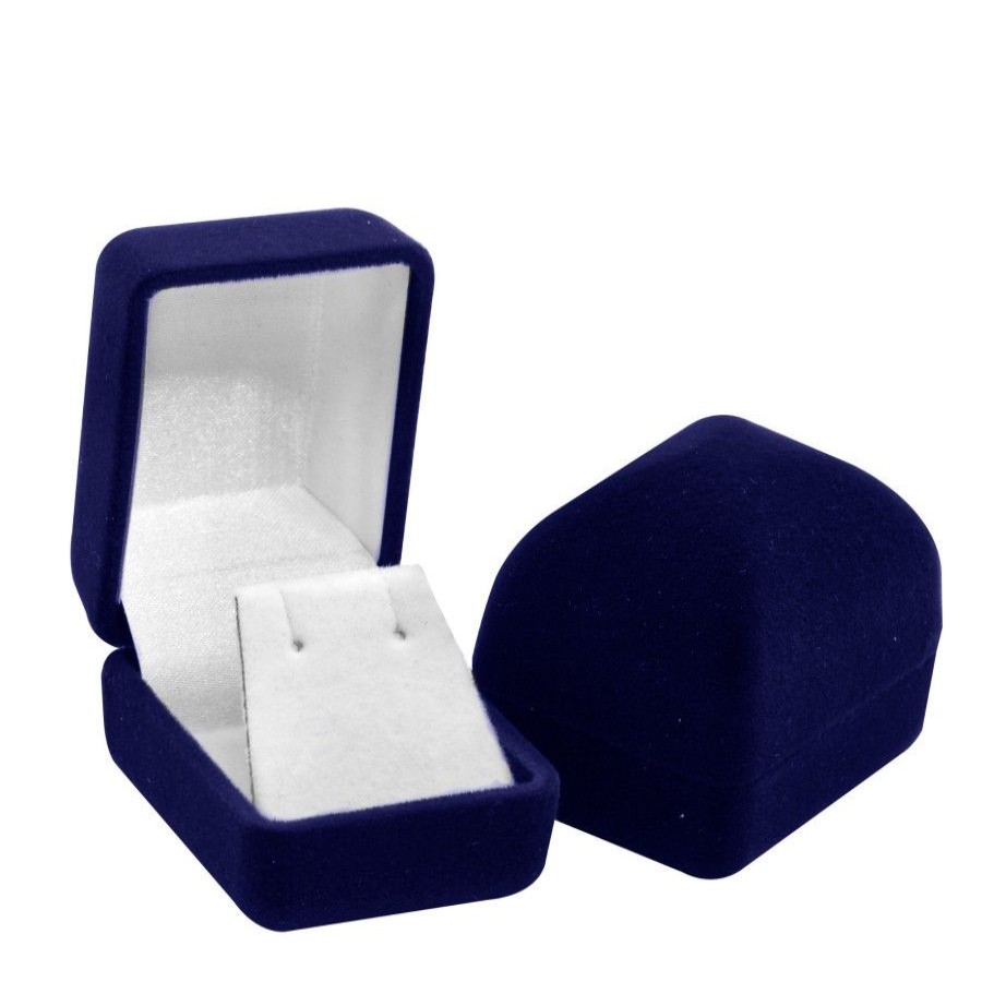 Accesorios Marca DJOYAS | Caja Diamante Aros Terciopelo Azul