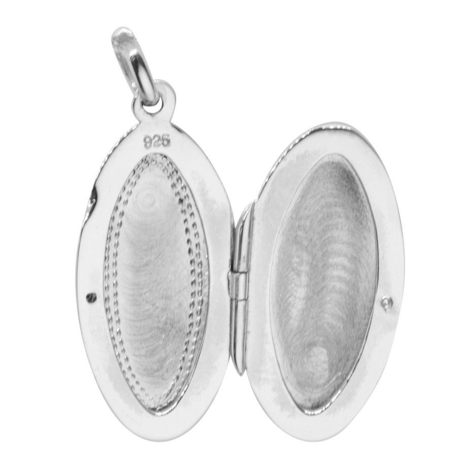 Joyas De Plata Marca DJOYAS Colgante Plata Lisa | Colgante De Plata 925 Relicario Clasico