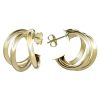 Joyas Enchapadas Marca DJOYAS Enchapado En Oro | Aros Enchapados En Oro Argollas Triple Medianas 20 Mm