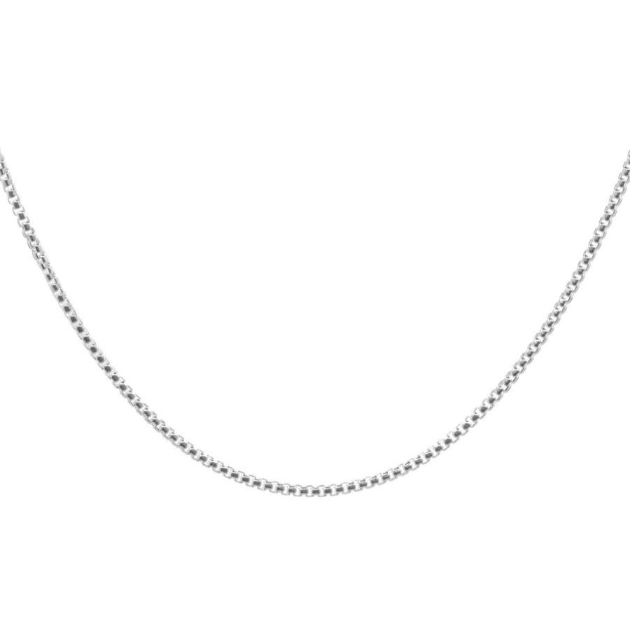 Joyas De Plata Marca DJOYAS | Cadena De Plata 925 Veneciana Tipo Caja 45 Cm