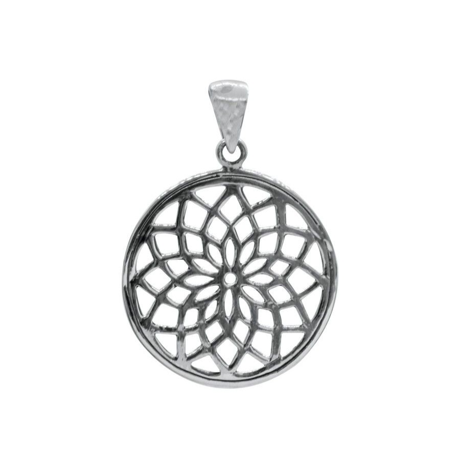 Joyas De Plata BLACK Colgante Plata Lisa | Colgante De Plata 925 Mandala