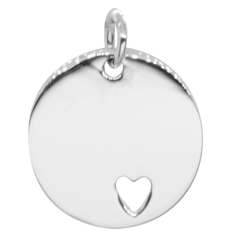 Joyas De Plata Marca DJOYAS Colgantes De Placa | Colgante De Plata 925 Placa Con Corazon