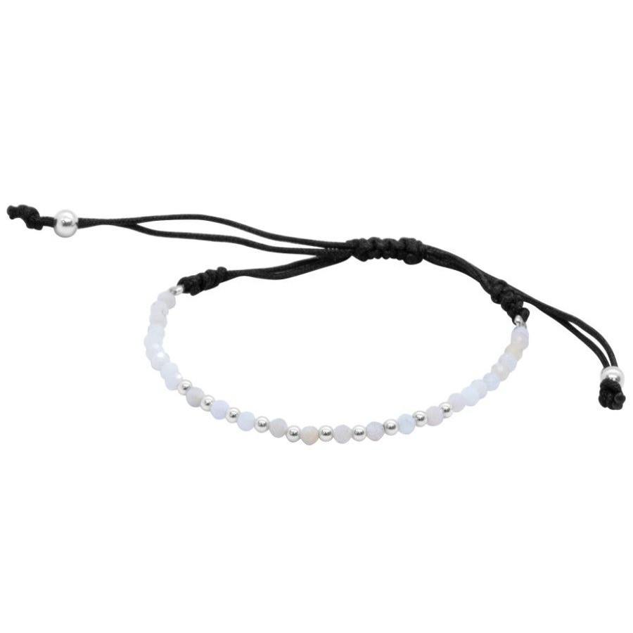 Joyas De Plata DistribuidoraDeJoyas.cl Pulsera Macrame Hilo | Pulsera Esferas De Plata Con Agata