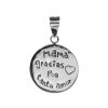 Joyas De Plata Marca DJOYAS Colgantes De Placa | Colgante De Plata 925 Placa Lisa Con Mensaje Mama