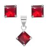 Joyas De Plata Marca DJOYAS | Conjunto Con Circon Ruby