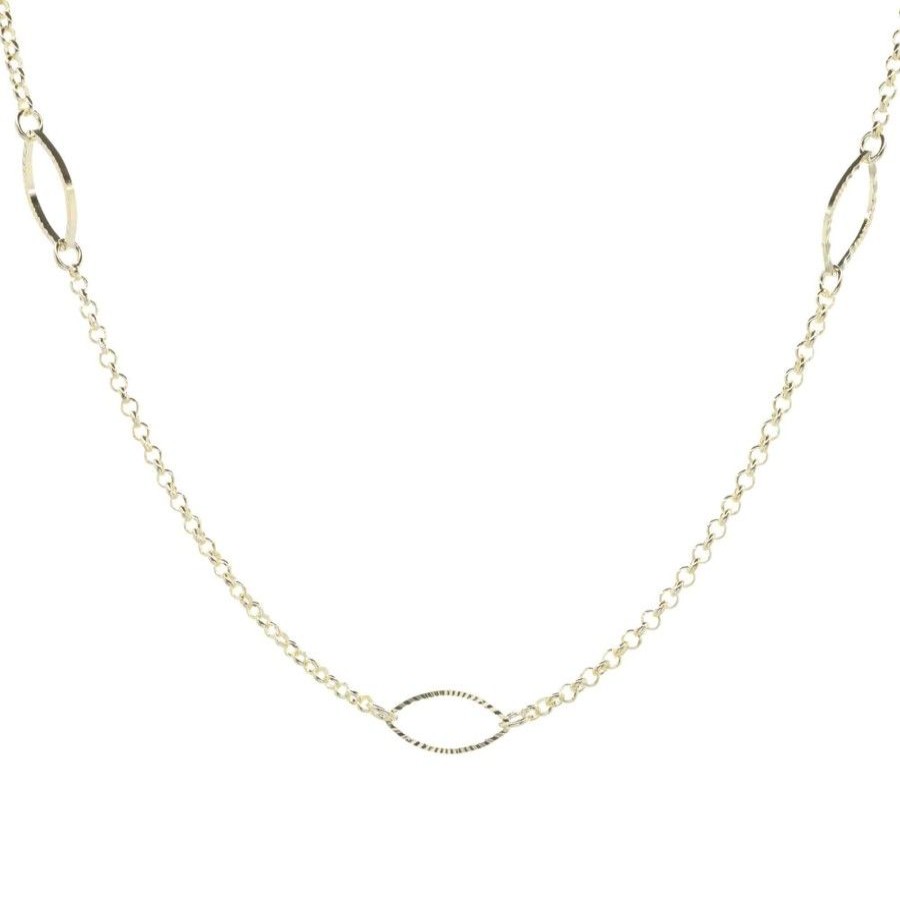 Joyas Enchapadas Marca DJOYAS | Collar Enchapado En Oro Con Rombos 80 Cm