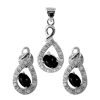 Joyas De Plata BLACK | Conjunto De Plata 925 Gota Con Circon Negro