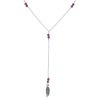 Joyas De Plata BLACK Collares De Piedra | Collar De Plata 925 Pluma Con Piedra Magenta