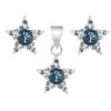 Joyas De Plata Marca DJOYAS | Conjunto De Plata 925 Estrellas De Strass Celeste