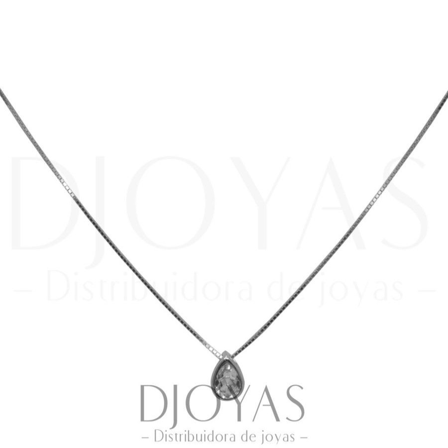 Joyas De Plata BLACK | Punto De Luz Swarovski Gota De Plata 925