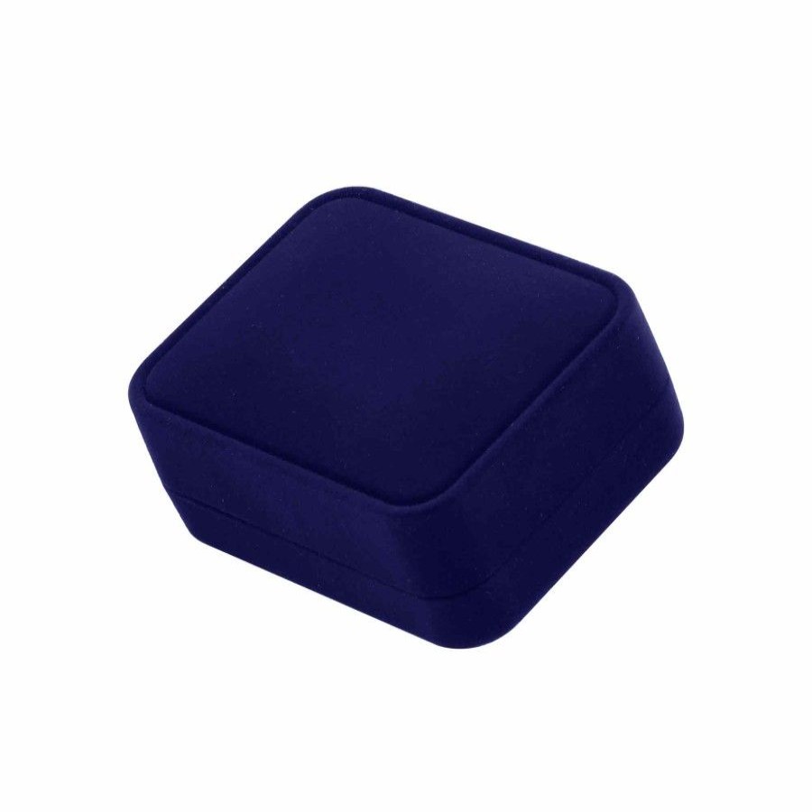 Accesorios Marca DJOYAS | Caja Rectangular Compromiso De Terciopelo Azul