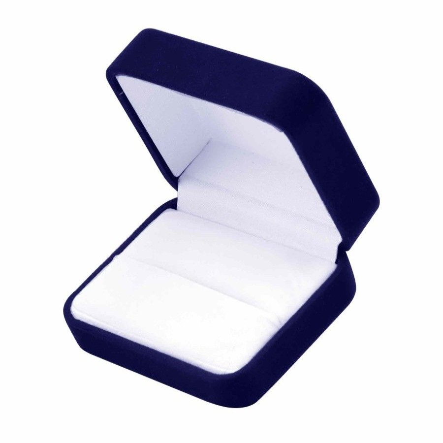 Accesorios Marca DJOYAS | Caja Rectangular Compromiso De Terciopelo Azul