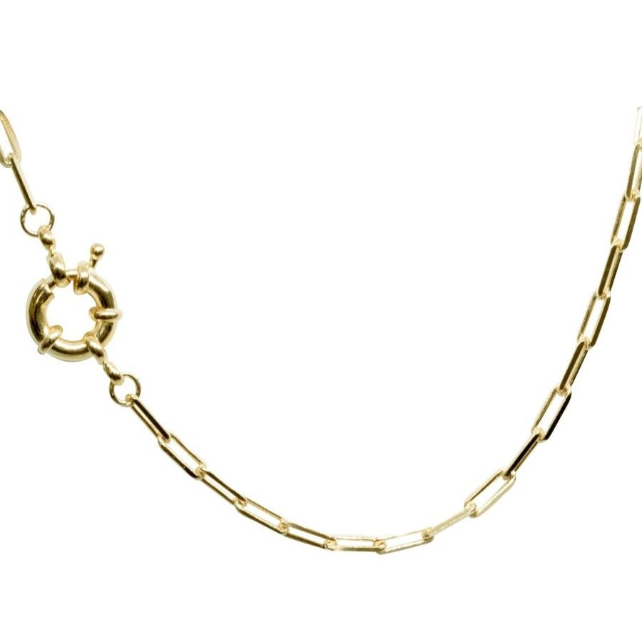 Joyas Enchapadas Marca DJOYAS | Collar Enchapado En Oro Broche Timon 48 Cm