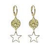 Joyas Enchapadas BLACK Enchapado En Oro | Aros Enchapados En Oro Placa Fases Lunares Con Estrellas