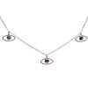 Joyas De Plata BLACK Collares Con Circon | Collar De Plata 925 Ojos Con Circon