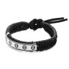 Joyas De Plata Joyas México Pulseras Hombre | Pulsera De Plata 925 Cuero Trenzado Con Placa