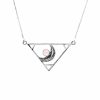 Joyas De Plata Piedras Naturales Collares De Piedra | Collar De Plata 925 Triangulo Lunar Con Cuarzo Rosa