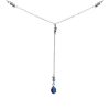 Joyas De Plata BLACK Collares Con Circon | Collar Esferas Circon Gota Azul