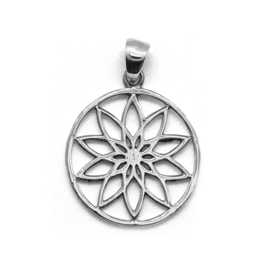 Joyas De Plata BLACK Colgante Plata Lisa | Colgante De Plata 925 Mandala