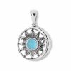 Joyas De Plata Marca DJOYAS Colgante Piedra Natural | Colgante De Plata 925 Flor De Luna Con Calcedonia