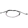 Joyas De Plata BLACK Pulsera Macrame Hilo | Pulsera Plata Esferas Y Piedra Agatas Rosas