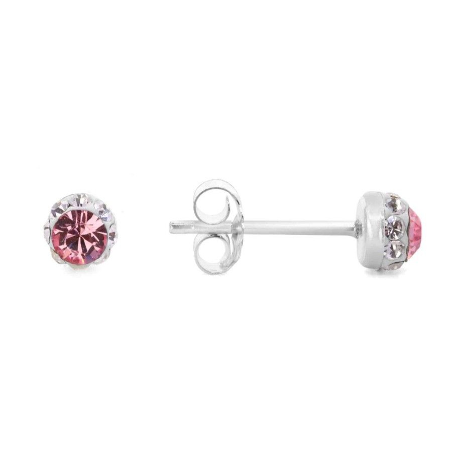 Joyas De Plata Marca DJOYAS | Conjunto De Plata 925 Strass Rosa