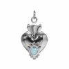 Joyas De Plata Marca DJOYAS Colgante Piedra Natural | Colgante De Plata 925 Corazon Detente Con Piedra Calcedonia