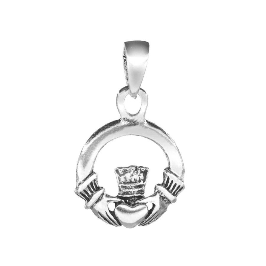 Joyas De Plata BLACK Colgante Plata Lisa | Colgante De Plata 925 Diseno Claddagh