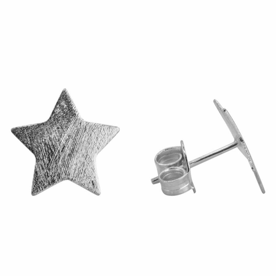 Joyas Enchapadas Marca DJOYAS Enchapado En Plata | Aros Enchapados En Plata Estrellas Planas Satinadas