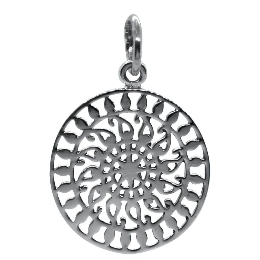 Joyas De Plata BLACK Colgante Plata Lisa | Colgante De Plata 925 Diseno Mandala