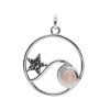 Joyas De Plata DistribuidoraDeJoyas.cl Colgante Piedra Natural | Colgante Ola Y Estrella Con Piedra Cuarzo Rosa