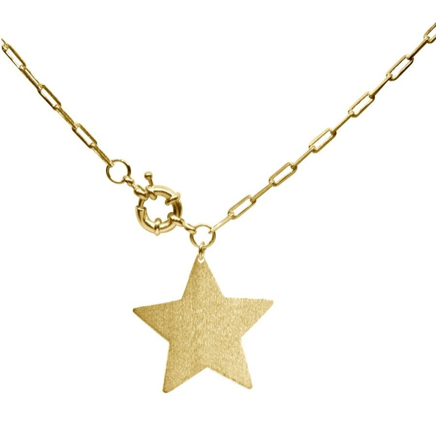 Joyas Enchapadas BLACK | Collar Enchapado En Oro Con Broche Timon Y Estrella