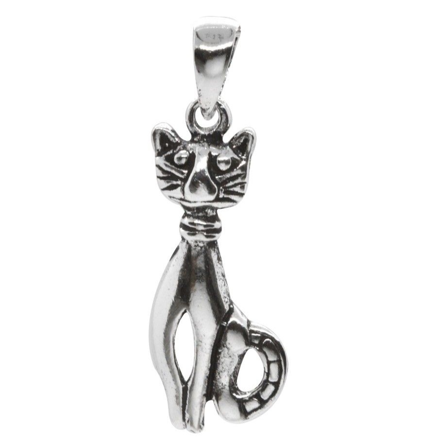 Joyas De Plata DistribuidoraDeJoyas.cl Colgante Plata Lisa | Colgante De Plata 925 De Gato