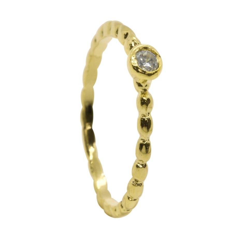 Joyas Enchapadas BLACK | Anillo Enchapado En Oro Con Circon