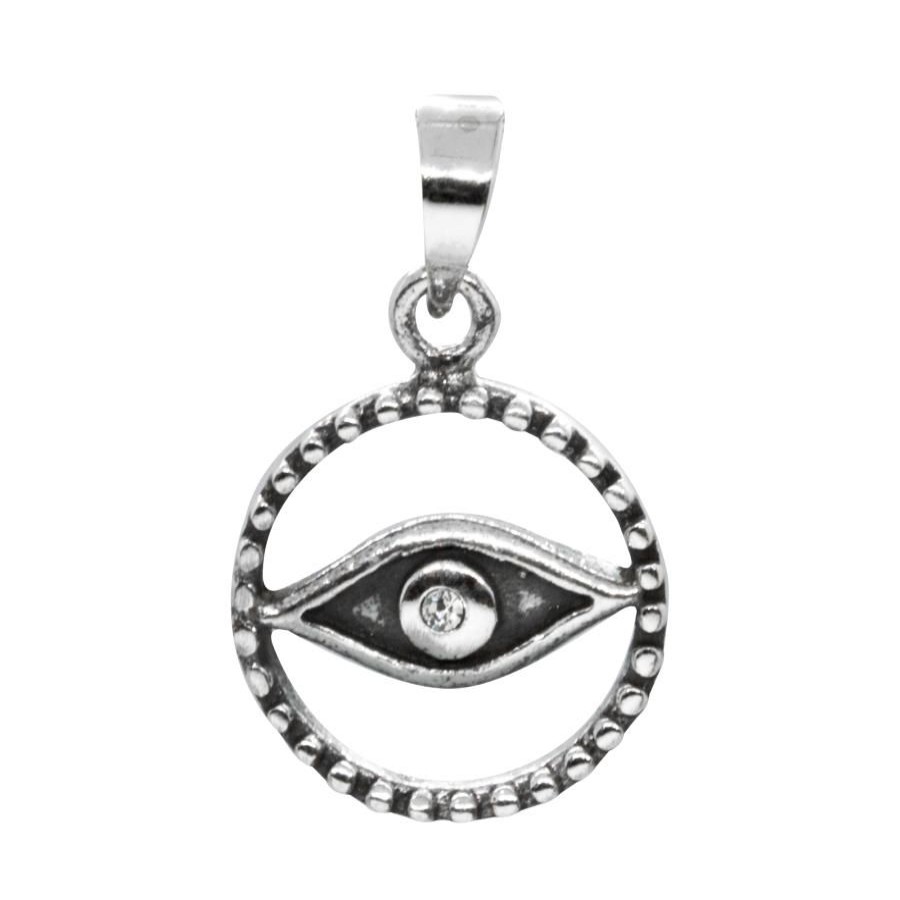 Joyas De Plata BLACK Colgante Plata Lisa | Colgante De Plata 925 Anillo Ojo