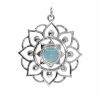 Joyas De Plata Piedras Naturales Colgante Piedra Natural | Colgante De Plata 925 Mandala Con Piedra Calcedonia