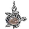 Joyas De Plata DistribuidoraDeJoyas.cl Colgante Piedra Natural | Colgante Tortuga Galapagos Con Piedra Cuarzo Rosa