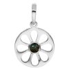 Joyas De Plata BLACK Colgante Piedra Natural | Colgante De Plata 925 Flor De Placa Con Piedra Labradorita