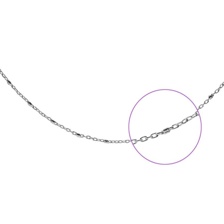 Joyas De Plata BLACK | Cadena Plata 925 Con Mini Cilindros 45Cm