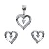 Joyas De Plata Marca DJOYAS | Conjunto De Plata 925 Corazones Microcircon Rodinado