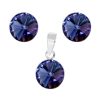 Joyas De Plata Marca DJOYAS | Conjunto De Plata 925 Morado Swarovski Elements