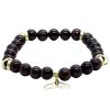 Joyas Enchapadas BLACK | Pulsera Enchapada En Oro Piedra Granate Colgante Cola De Ballena