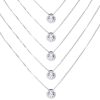 Joyas De Plata Marca DJOYAS Collares Con Circon | Collar De Plata 925 Serie Puntos De Luz 45 Cm (5 Unidades)