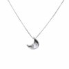 Joyas De Plata Marca DJOYAS Collares Con Circon | Collar De Plata 925 Punto De Luz De Luna 45 Cm