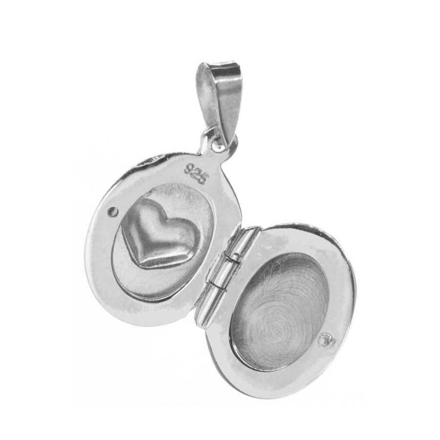 Joyas De Plata Marca DJOYAS Colgante Plata Lisa | Colgante De Plata 925 Relicario Tu Corazon